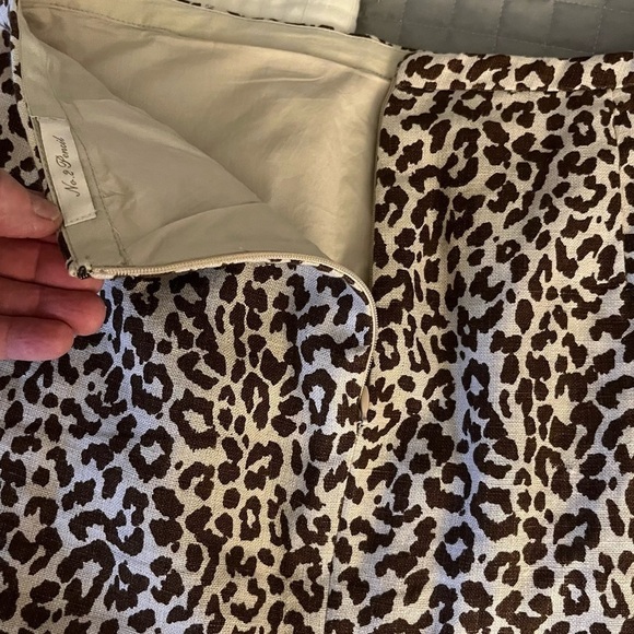 J. Crew Leopard Print Linen No. 2 Pencil Skirt Brown & Cream Sz 2 - Picture 6 of 12